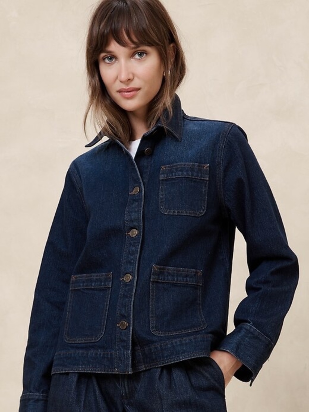 Banana Republic Women's Denim Chore Jacket - Picture 7 of 7